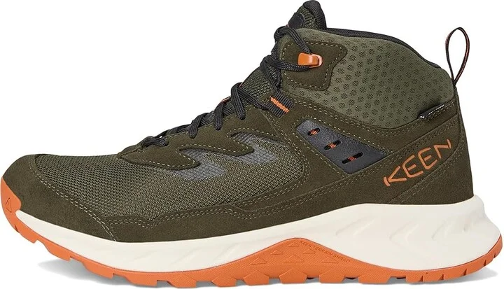 KEEN Hightrail Mid Waterproof Men's Hiking Boots Forest Night/Gold Flame : 9 D - Medium, Leather - Image 6