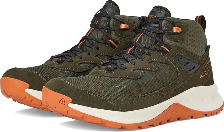 KEEN Hightrail Mid Waterproof Men's Hiking Boots Forest Night/Gold Flame : 9 D - Medium, Leather
