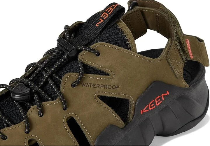 KEEN Hyperport Fisherman Leather Men's Shoes Dark Olive/Black : 9.5 D - Medium - Image 7