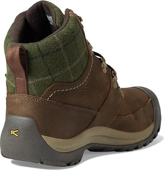 KEEN Kaci III Winter Mid Waterproof Women's Waterproof Boots Dark Earth/Green Plaid : 9 B - Medium, Leather/Textile - Image 4
