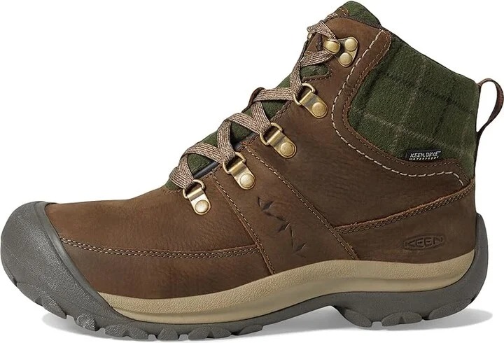 KEEN Kaci III Winter Mid Waterproof Women's Waterproof Boots Dark Earth/Green Plaid : 9 B - Medium, Leather/Textile - Image 6