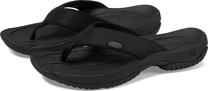KEEN Kona Flip TG Men's Shoes Black/Steel Grey : 9.5 D - Medium, Leather/Synthetic