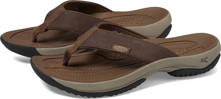 KEEN Kona Flip TG Men's Shoes Java/Dark Earth : 9.5 D - Medium, Leather/Synthetic
