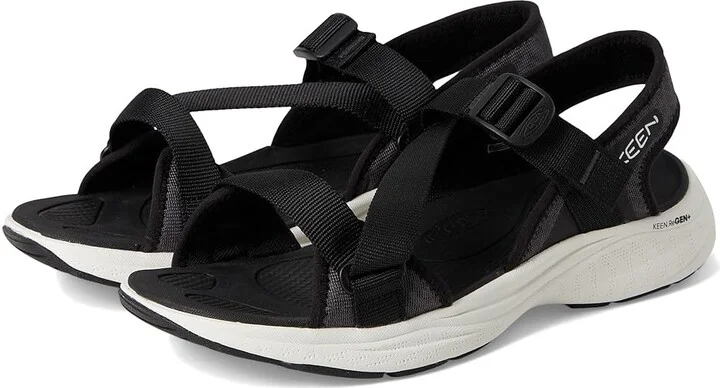 KEEN Leiki Open-Toe Sandals Women's Shoes Black/Star White : 9.5 B - Medium, Synthetic