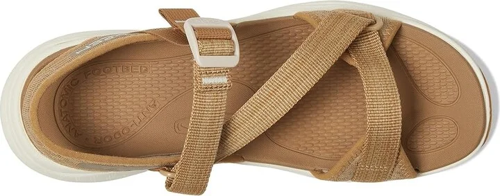 KEEN Leiki Open-Toe Sandals Women's Shoes Chipmunk/Birch : 9.5 B - Medium, Synthetic - Image 2