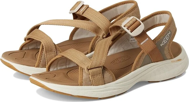 KEEN Leiki Open-Toe Sandals Women's Shoes Chipmunk/Birch : 9.5 B - Medium, Synthetic