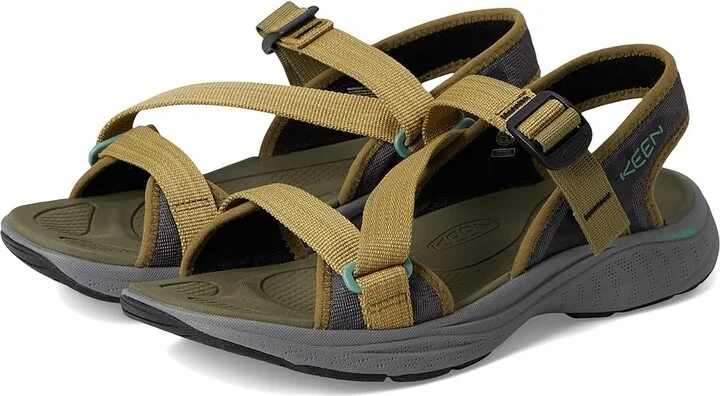 KEEN Leiki Open-Toe Sandals Women's Shoes Martini Olive/Granite Green : 9.5 B - Medium, Synthetic