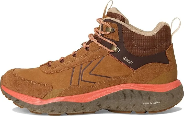 KEEN Leiki Waterproof Leather Hiking Boots Women's Hiking Boots Chipmunk/Bison : 12 B - Medium - Image 6