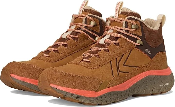 KEEN Leiki Waterproof Leather Hiking Boots Women's Hiking Boots Chipmunk/Bison : 12 B - Medium