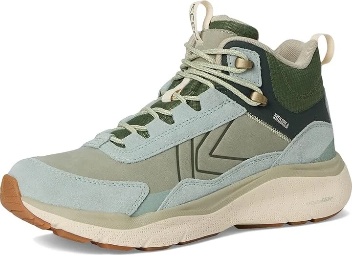 KEEN Leiki Waterproof Leather Hiking Boots Women's Hiking Boots Iceberg Green/Bronze Green : 12 B - Medium - Image 5