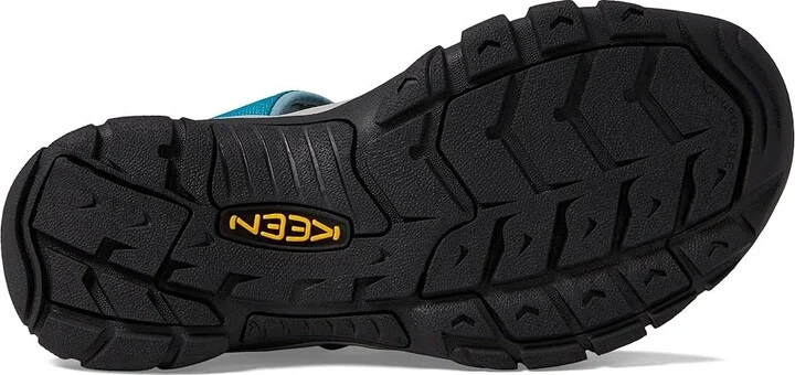 KEEN Newport Slide Women's Shoes Fjord Blue/Iceland Poppy : 7.5 B - Medium, Leather - Image 3