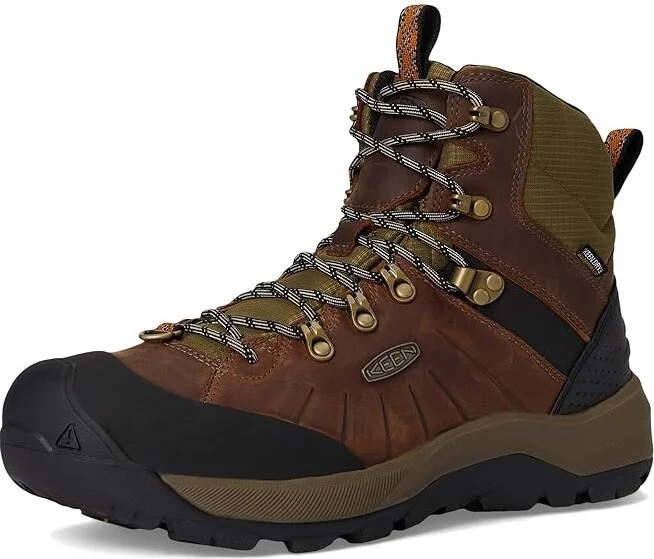 KEEN Revel 4 Mid Height Polar Insulated Waterproof Men's Shoes Bison/Orange Pepper : 10.5 D - Medium, Textile/Leather - Image 5