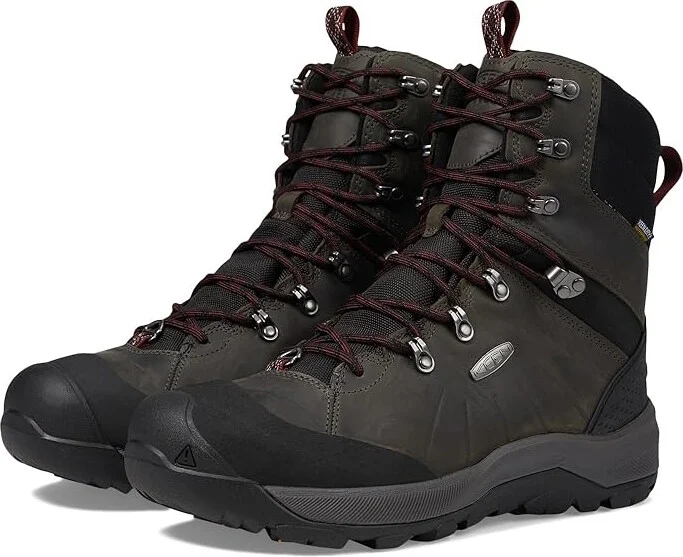 KEEN Revel IV High Polar Men's Shoes Magnet/Red Carpet : 9.5 D - Medium, Textile/Leather