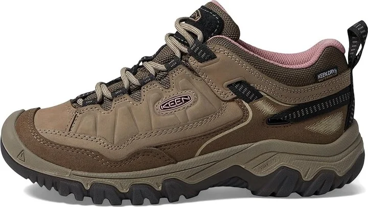 KEEN Targhee 4 Low Height Durable Comfortable Waterproof Women's Climbing Shoes Brindle/Nostalgia Rose : 10 B - Medium, Rubber/Synthetic - Image 6