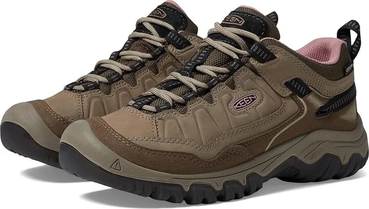 KEEN Targhee 4 Low Height Durable Comfortable Waterproof Women's Climbing Shoes Brindle/Nostalgia Rose : 10 B - Medium, Rubber/Synthetic