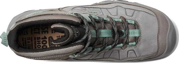 KEEN Targhee 4 Mid Height Durable Comfortable Waterproof Women's Climbing Shoes Alloy/Granite Green : 9.5 B - Medium, Leather - Image 2