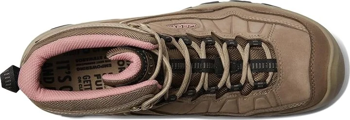 KEEN Targhee 4 Mid Height Durable Comfortable Waterproof Women's Climbing Shoes Brindle/Nostalgia Rose : 10.5 B - Medium, Leather - Image 2