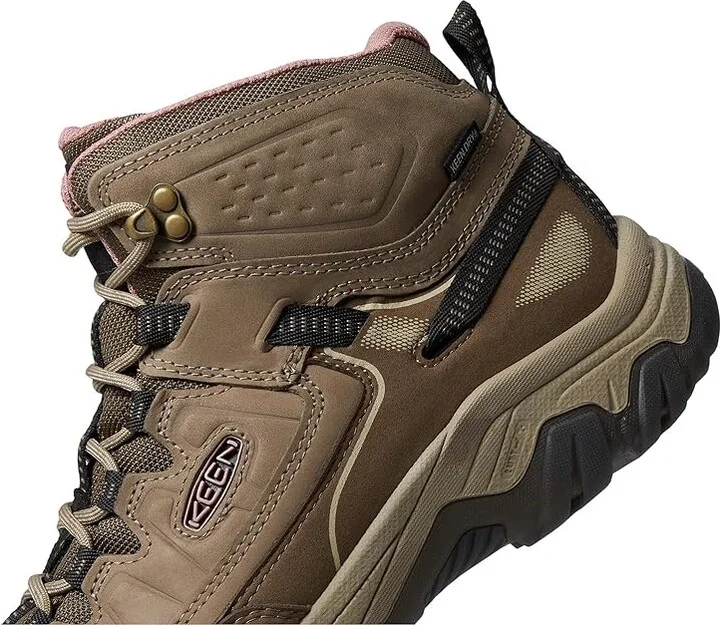 KEEN Targhee 4 Mid Height Durable Comfortable Waterproof Women's Climbing Shoes Brindle/Nostalgia Rose : 10.5 B - Medium, Leather - Image 4