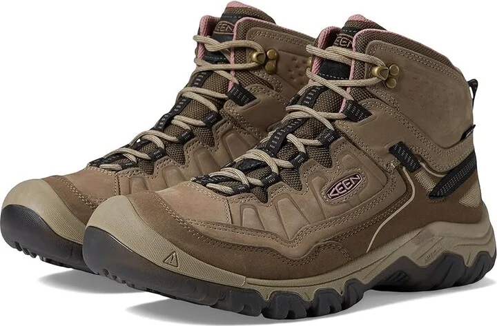 KEEN Targhee 4 Mid Height Durable Comfortable Waterproof Women's Climbing Shoes Brindle/Nostalgia Rose : 10.5 B - Medium, Leather
