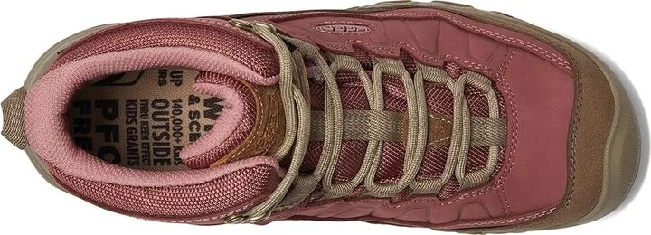 KEEN Targhee 4 Mid Height Durable Comfortable Waterproof Women's Climbing Shoes Rose Brown/Plaza Taupe : 10.5 B - Medium, Leather - Image 2