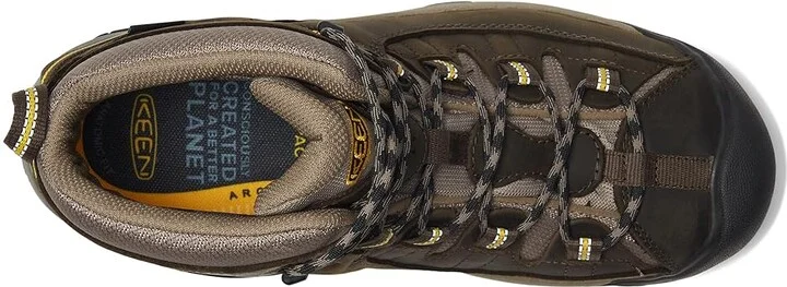 KEEN Targhee II Mid Men's Waterproof Boots Black Olive/Yellow : 17 D - Medium, Leather/Synthetic - Image 3