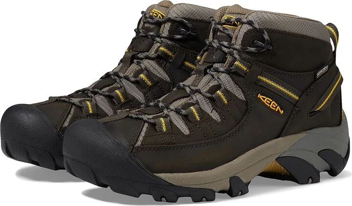 KEEN Targhee II Mid Men's Waterproof Boots Black Olive/Yellow : 17 D - Medium, Leather/Synthetic