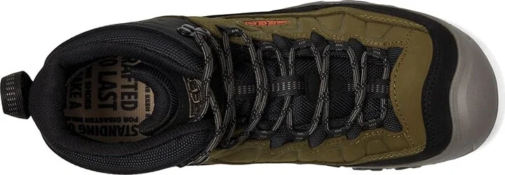 KEEN Targhee IV Mid WP Men's Climbing Shoes Dark Olive/Gold Flame : 9.5 D - Medium, Leather - Image 2