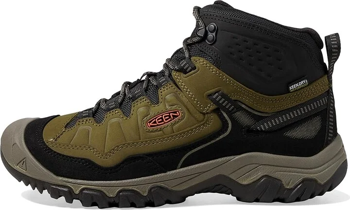 KEEN Targhee IV Mid WP Men's Climbing Shoes Dark Olive/Gold Flame : 9.5 D - Medium, Leather - Image 6