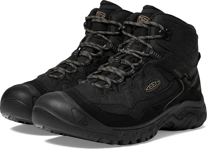KEEN Targhee IV Mid WP Men's Climbing Shoes Triple Black : 9.5 D - Medium, Leather