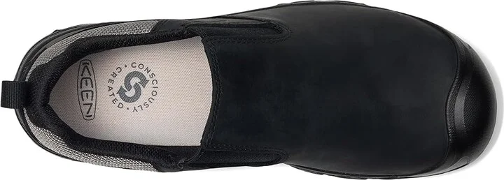 KEEN Targhee IV Slip-On Men's Shoes Black : 7.5 D - Medium, Leather - Image 2