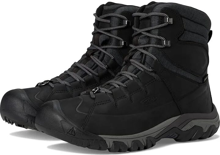 KEEN Targhee Lace High Polar Waterproof Insulated Men's Shoes Black/Raven : 11.5 D - Medium, Leather