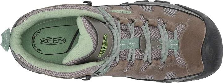 KEEN Targhee Vent Mid Women's Shoes Fumo/Quiet Green : 9 B - Medium, Leather - Image 3