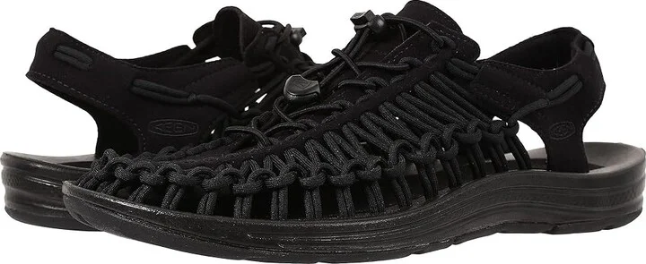 KEEN Uneek Men's Shoes Black/Black : 10 D - Medium, Textile