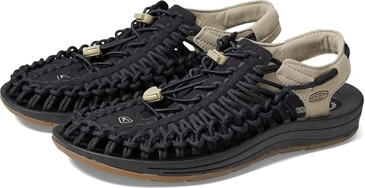 KEEN Uneek Men's Shoes Black/Plaza Taupe : 9.5 D - Medium, Textile