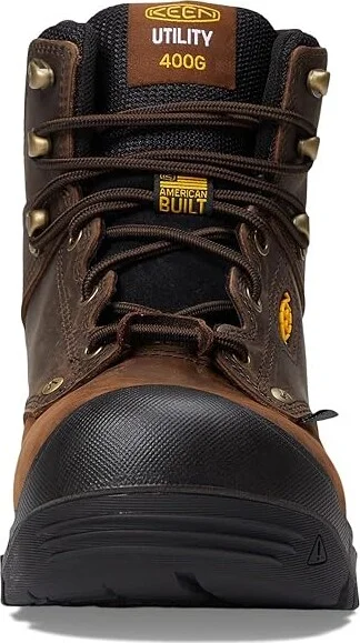 KEEN Utility 6 Independence WP 400G Men's Shoes Dark Earth/Black : 9.5 D - Medium, Leather - Image 2