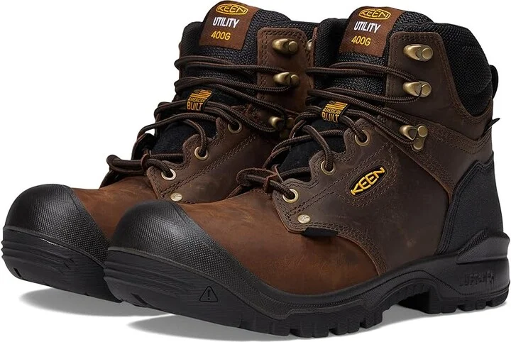 KEEN Utility 6 Independence WP 400G Men's Shoes Dark Earth/Black : 9.5 D - Medium, Leather