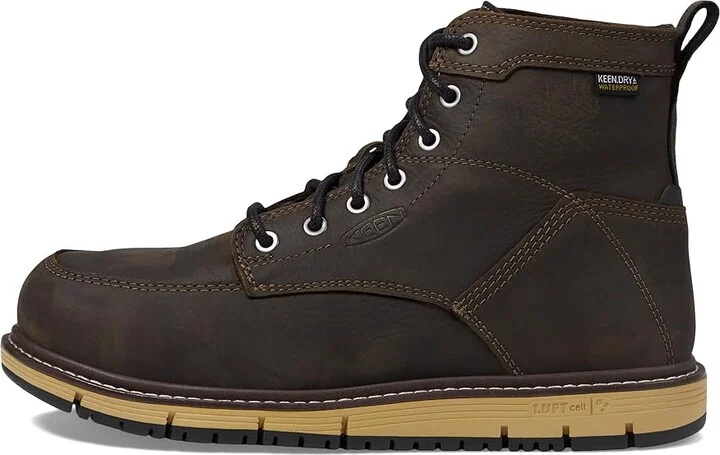KEEN Utility 6 San Jose Aluminum Toe WP Men's Work Boots Cascade Brown/Black : 9.5 EE - Wide, Leather - Image 7