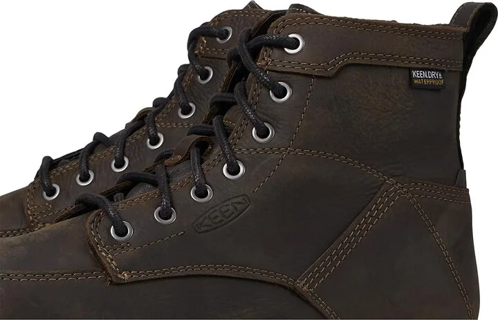 KEEN Utility 6 San Jose Aluminum Toe WP Men's Work Boots Cascade Brown/Black : 9.5 EE - Wide, Leather - Image 8