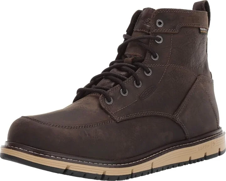 KEEN Utility 6 San Jose Waterproof Soft Toe Men's Work Boots Cascade Brown : 9.5 EE - Wide, Leather - Image 2