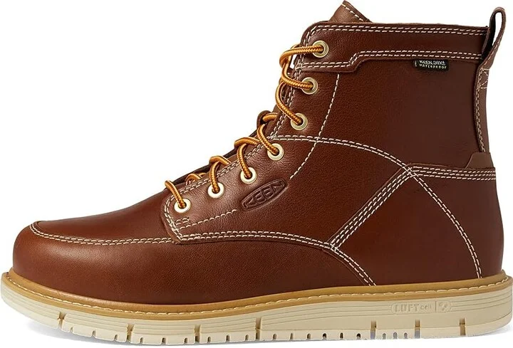 KEEN Utility 6 San Jose Waterproof Soft Toe Men's Work Boots Tortoise Shell/Star White : 9 EE - Wide, Leather - Image 6