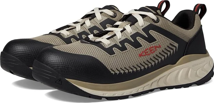 KEEN Utility Arvada (Comp Toe) Men's Shoes Plaza Taupe/Black : 9.5 EE - Wide, Leather