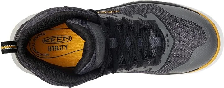KEEN Utility Arvada Mid (Comp Toe) Men's Shoes Steel Grey/Keen Yellow : 9.5 EE - Wide, Synthetic - Image 2