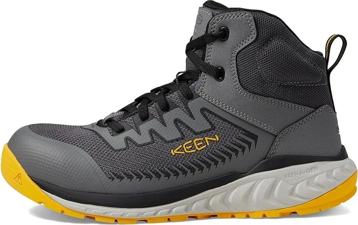KEEN Utility Arvada Mid (Comp Toe) Men's Shoes Steel Grey/Keen Yellow : 9.5 EE - Wide, Synthetic - Image 5