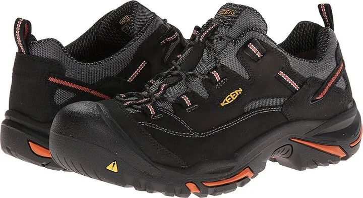 KEEN Utility Braddock Low (Steel Toe) Men's Work Lace-up Boots Black/Bossa Nova : 7.5 EE - Wide, Suede