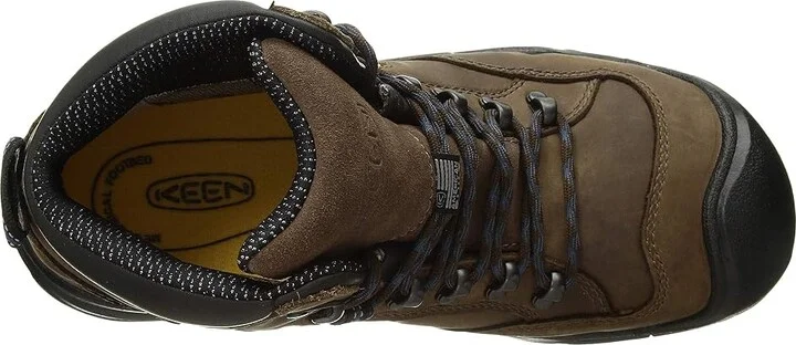 KEEN Utility Braddock Mid AL Waterproof (Steel Toe) Men's Work Boots Bison/Ensign Blue : 9.5 EE - Wide, Suede - Image 3