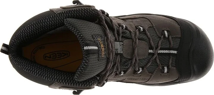 KEEN Utility Braddock Mid Waterproof (Steel Toe) Men's Work Lace-up Boots Gargoyle/Forest Night : 9 EE - Wide, Suede - Image 3