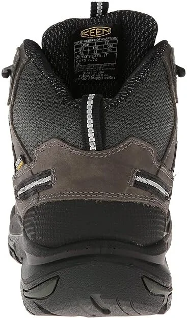 KEEN Utility Braddock Mid Waterproof (Steel Toe) Men's Work Lace-up Boots Gargoyle/Forest Night : 9 EE - Wide, Suede - Image 5