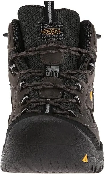 KEEN Utility Braddock Mid Waterproof (Steel Toe) Men's Work Lace-up Boots Gargoyle/Forest Night : 9 EE - Wide, Suede - Image 6