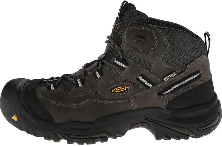 KEEN Utility Braddock Mid Waterproof (Steel Toe) Men's Work Lace-up Boots Gargoyle/Forest Night : 9 EE - Wide, Suede - Image 7
