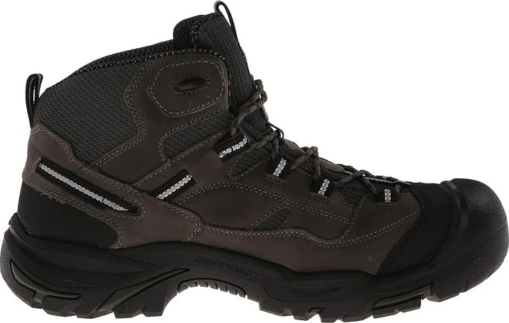 KEEN Utility Braddock Mid Waterproof (Steel Toe) Men's Work Lace-up Boots Gargoyle/Forest Night : 9 EE - Wide, Suede - Image 8
